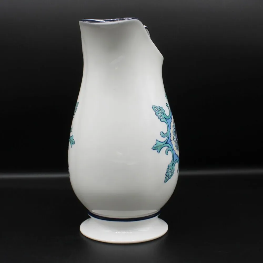 Vintage Lenox Mediterra Footed Small Pitcher White Blue Teal Mediterranean Decor